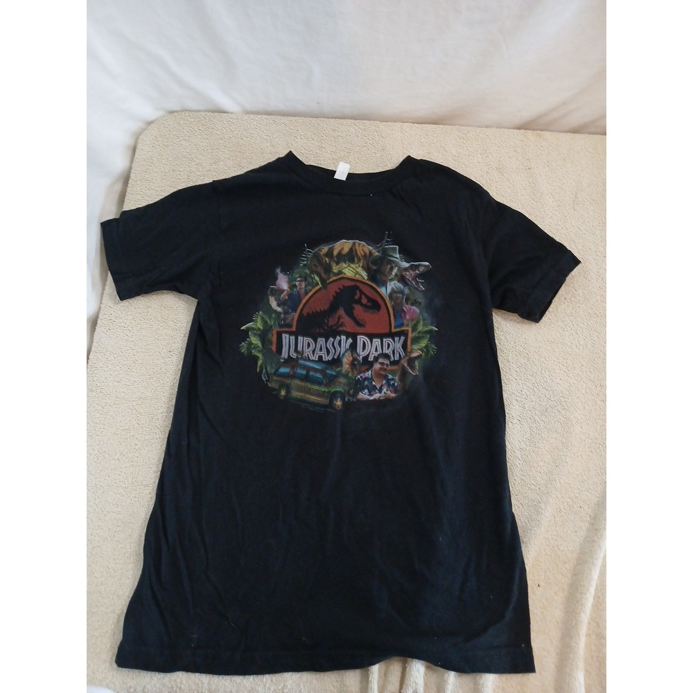 Kid's Jurassic‎ Park Black Short Sleeve T-Shirt Size Small Dinasours